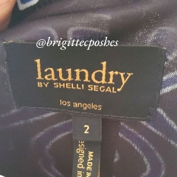Laundry By Shelli Segal Blue/Black Dress Size 2 - Picture 6 of 8